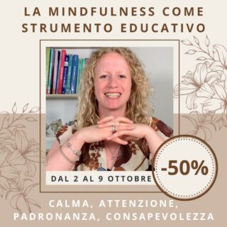 PROMOZIONE FESTA DEI NONNI! Il mio video percorso LA MINDFULNESS COME STRUMENTO EDUCATIVO sarà in promozione al 50%. Solo per la settimana dal 2 al 9 ottobre. Vai sul mio sito www.giusiciccolella.com e guarda nel menù alla voce per-corsi.
.
Potrai guardare il programma e il video trailer.
.
Il corso sarà tuo PER SEMPRE!
Fammi sapere se ti è piaciuto.
a presto 
Giusi
#videocorsomindfulness #lamindfulnesscomestrumentoeducativo #corsomindfulness #mindfulnesseeducazione 
#mindfulness #giusiciccolella #educatriceprofessionale #ibeneficidellameditazione